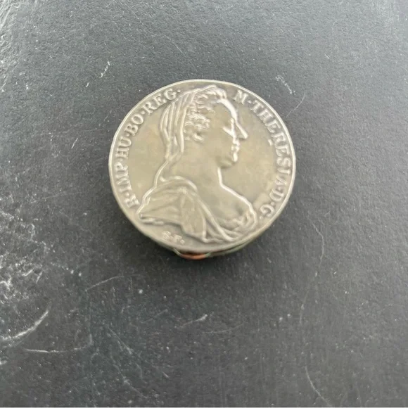 1780 Maria Theresa Thaler Coin Sterling Silver Smuggler Box